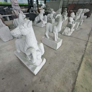 萍乡芝麻白雕刻 十二生肖 异形雕刻