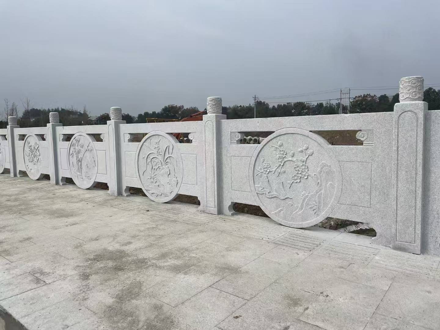 萍乡芝麻白河道栏杆 石材栏杆